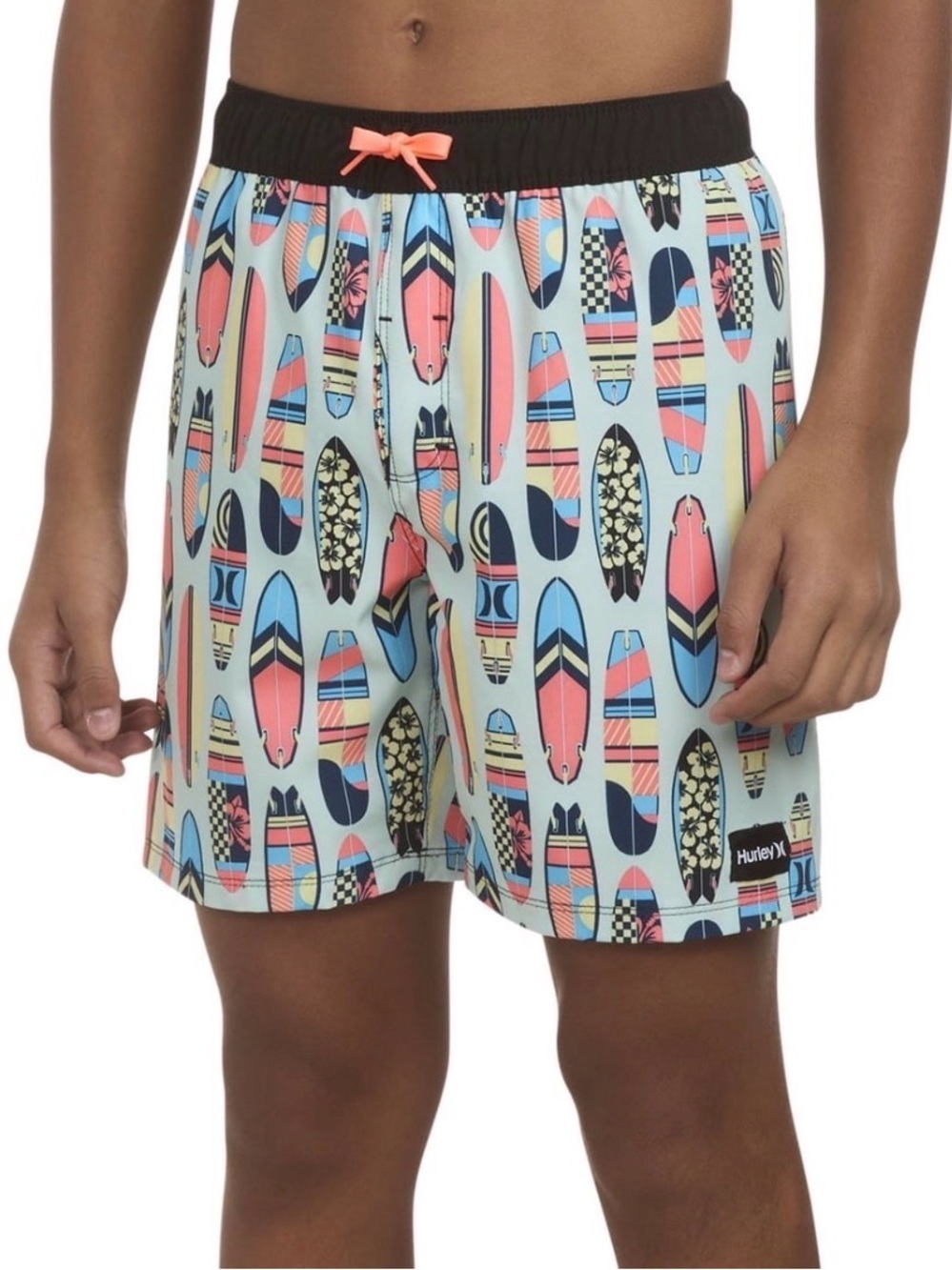 Hurley Boys  Surfboard Print Swim Trunks